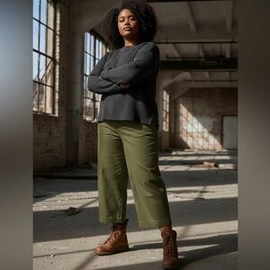 Gilli 1x Olive Wide Leg Pants